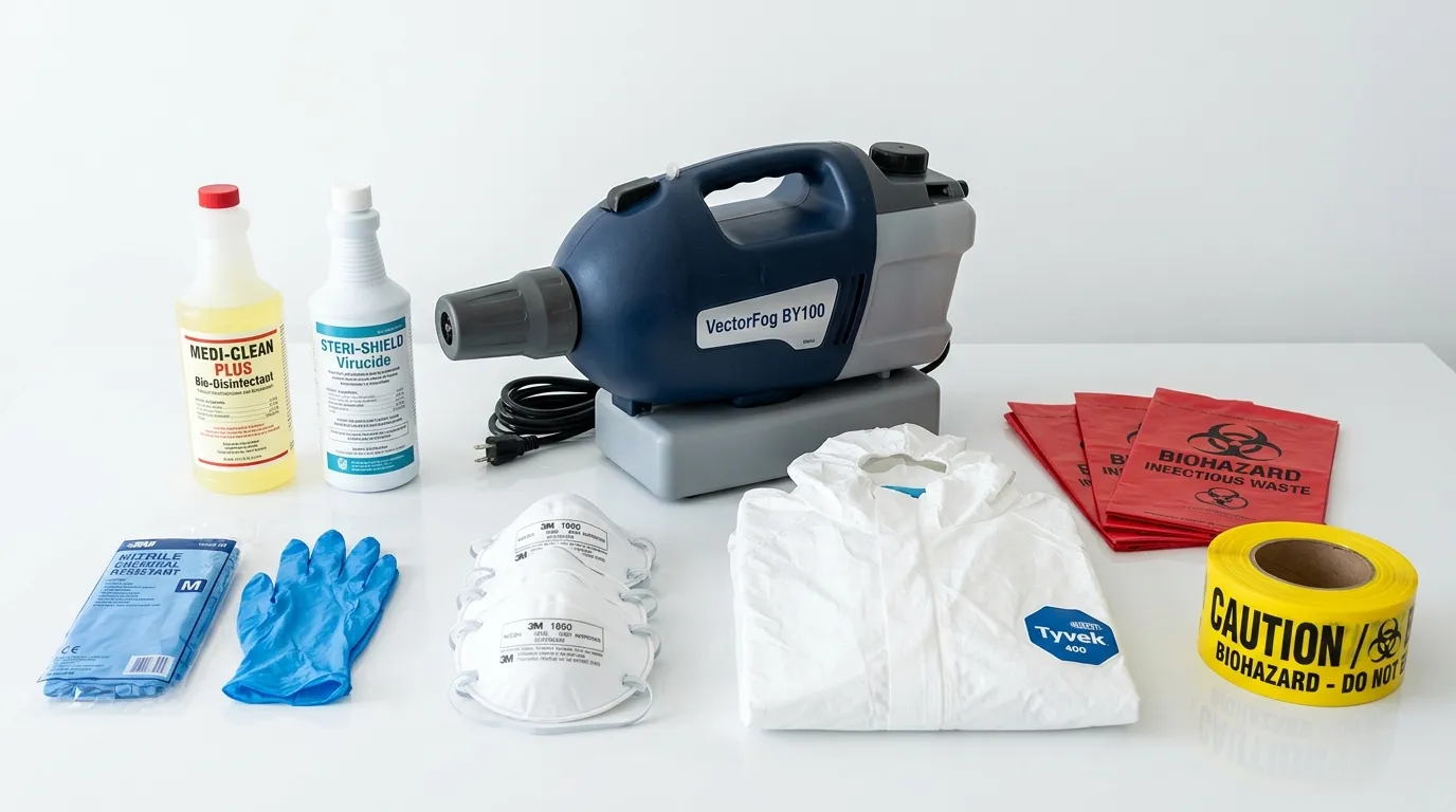 Professional biohazard remediation crew working in Oviedo